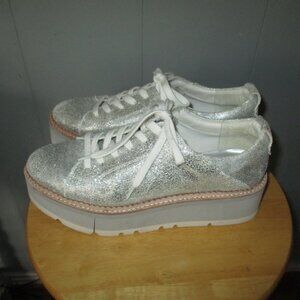 DOLCE VITA Silver Metallic Platform Sneakers